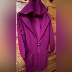 Women's Magenta Cardigan Sweater